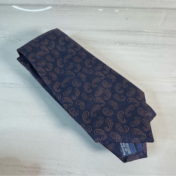 Ryan Seacrest Distinction Blue and Brown Paisley Tie - Picture 3 of 5
